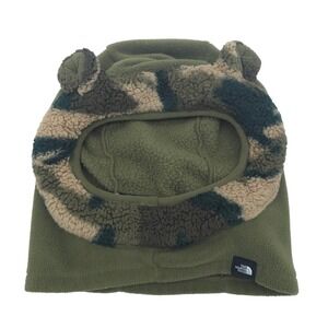 The North Face Balaclava Kids Olive Green Camo Bear Ears Fleece 2T-3T